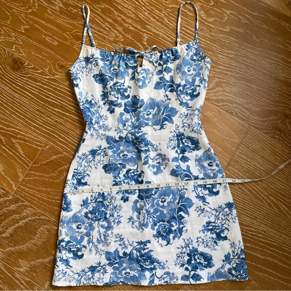 Reformation Violaine Olympia linen print mini dress size 0 - Picture 14 of 16